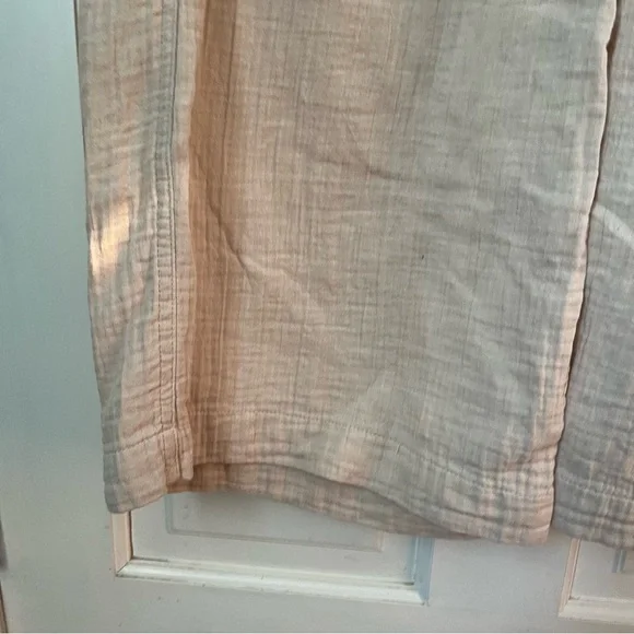 Gap Crinkle Gauze Wide Leg Pants 100% Cotton Small Tan Lightweight Lagenlook - Picture 7 of 11